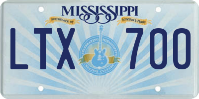 MS license plate LTX700