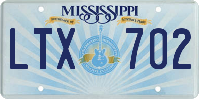 MS license plate LTX702