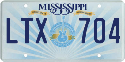 MS license plate LTX704