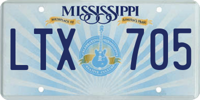 MS license plate LTX705