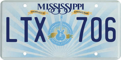 MS license plate LTX706