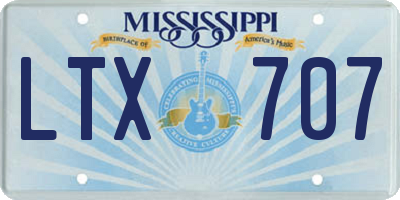 MS license plate LTX707