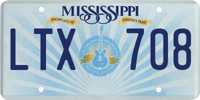 MS license plate LTX708