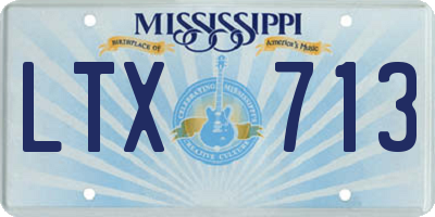 MS license plate LTX713