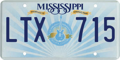 MS license plate LTX715