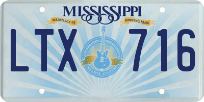 MS license plate LTX716
