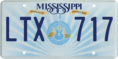 MS license plate LTX717