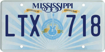 MS license plate LTX718