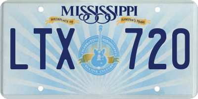 MS license plate LTX720