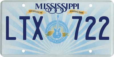 MS license plate LTX722