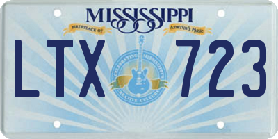 MS license plate LTX723