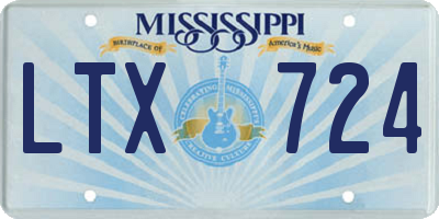 MS license plate LTX724