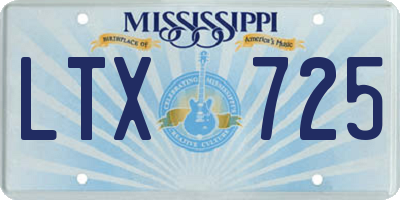 MS license plate LTX725