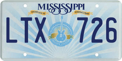 MS license plate LTX726