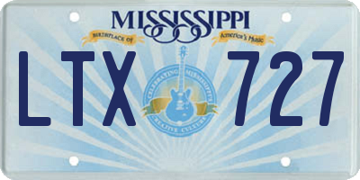 MS license plate LTX727