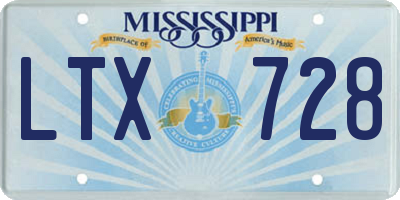 MS license plate LTX728