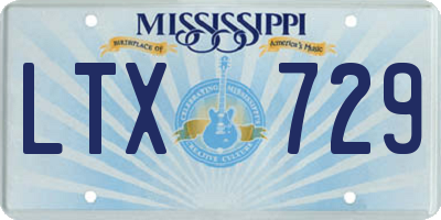 MS license plate LTX729