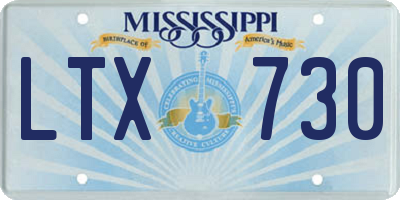 MS license plate LTX730