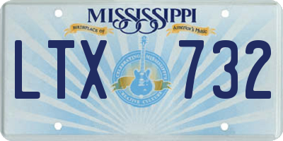 MS license plate LTX732