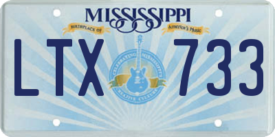 MS license plate LTX733