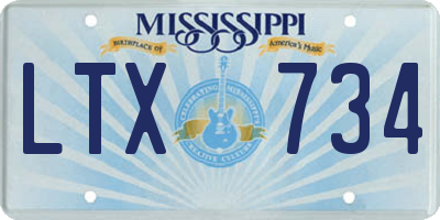 MS license plate LTX734