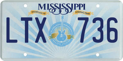 MS license plate LTX736