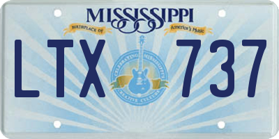 MS license plate LTX737