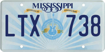 MS license plate LTX738