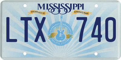 MS license plate LTX740