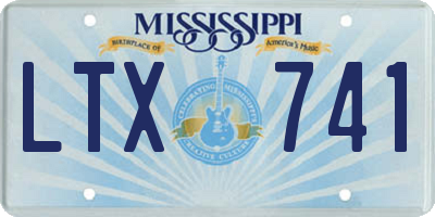 MS license plate LTX741