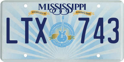 MS license plate LTX743