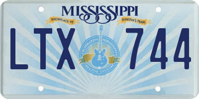 MS license plate LTX744