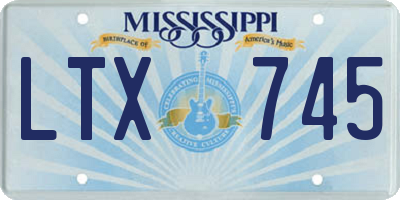 MS license plate LTX745