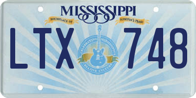 MS license plate LTX748