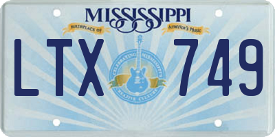 MS license plate LTX749