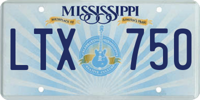 MS license plate LTX750