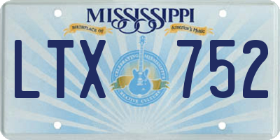 MS license plate LTX752