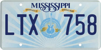 MS license plate LTX758