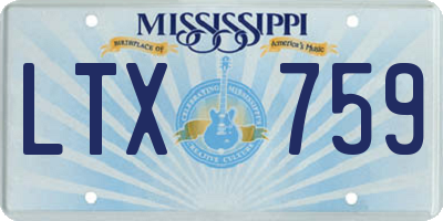 MS license plate LTX759