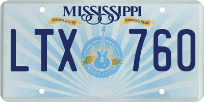 MS license plate LTX760