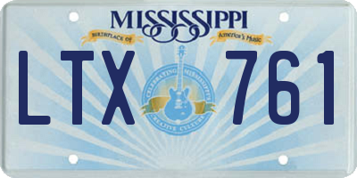 MS license plate LTX761