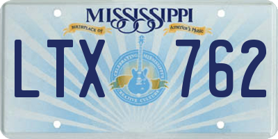 MS license plate LTX762
