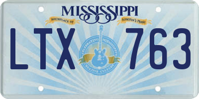 MS license plate LTX763
