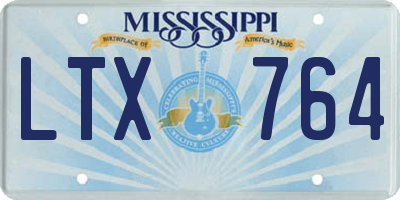 MS license plate LTX764