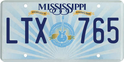 MS license plate LTX765