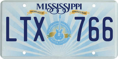 MS license plate LTX766