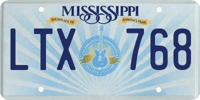 MS license plate LTX768