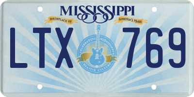 MS license plate LTX769