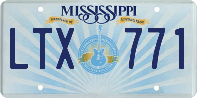MS license plate LTX771