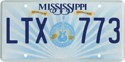 MS license plate LTX773